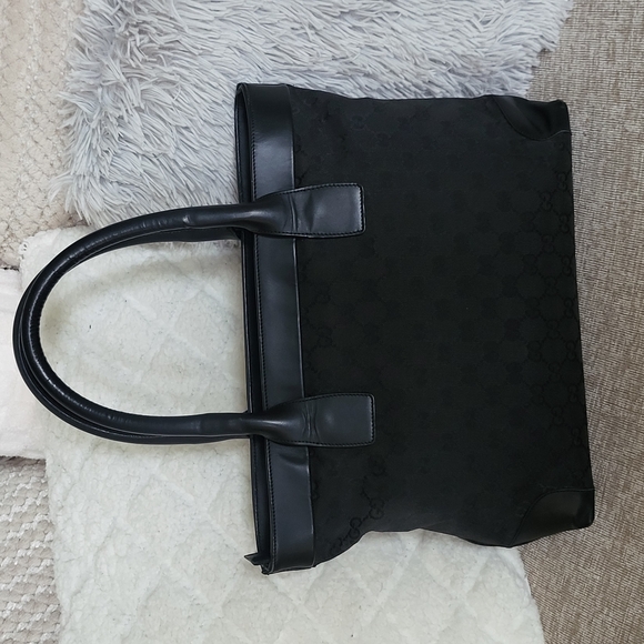 Gucci GG Canvas & Leather Black Tote / Shoulder Bag - Picture 1 of 12